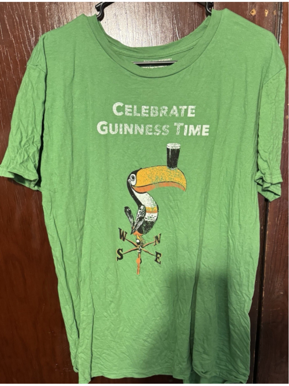 Guinness Beer Green Logo Tee Shirt Men Sz L